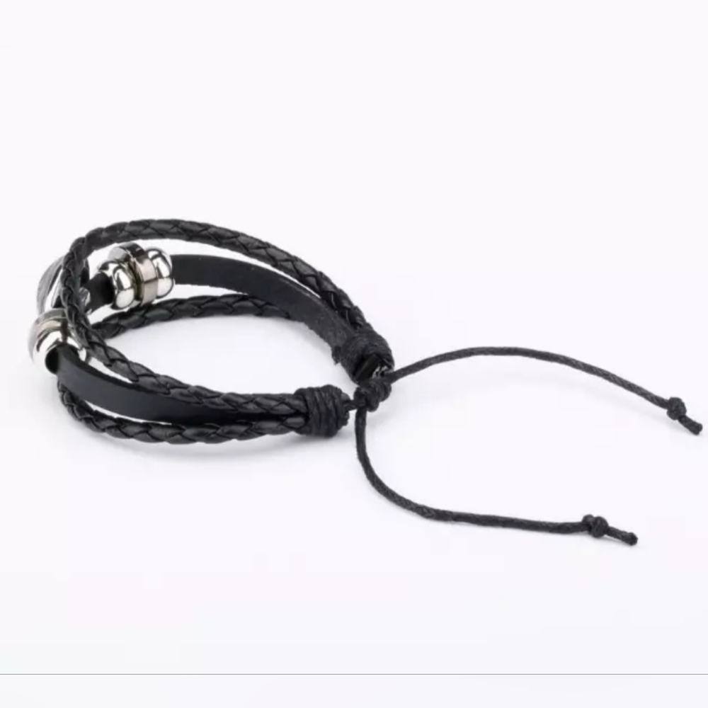 NEW Vintage Superman Leather Bracelet Noosa Snap Dome Glass Bracelet - Picture 3 of 3